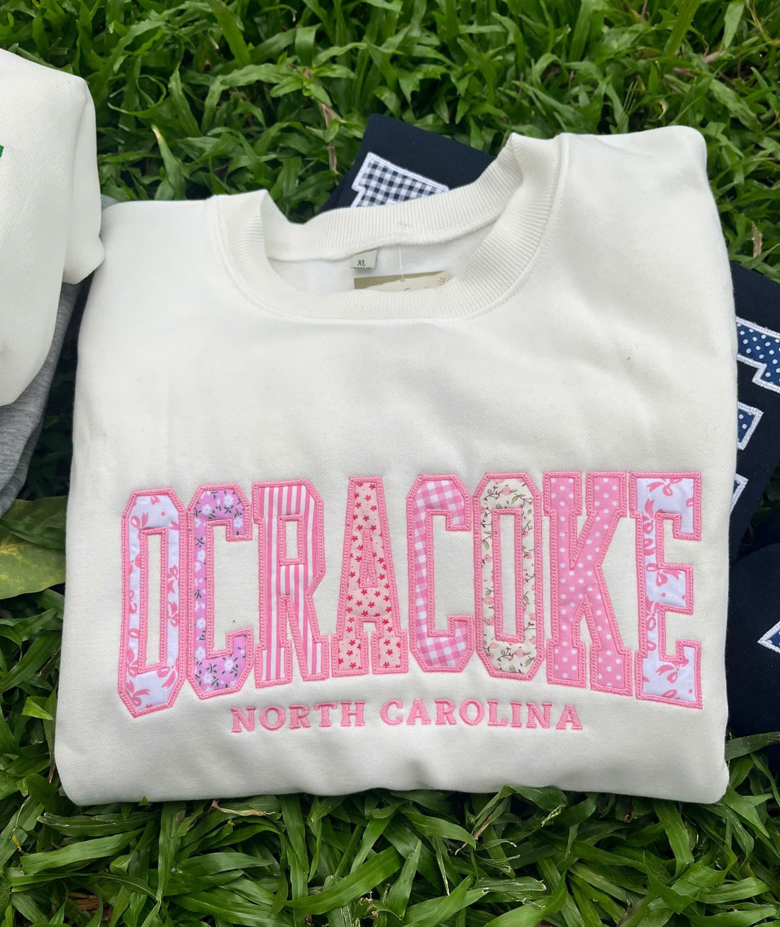 Patchwork Greek Letter Sweatshirt, Custom Sorority Style Crewneck, Personalized Campus Hoodie, Team Name Shirt Gift