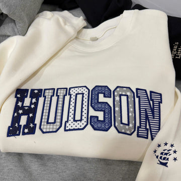 Custom Embroidered Hudson, personalized sleeve, only for you