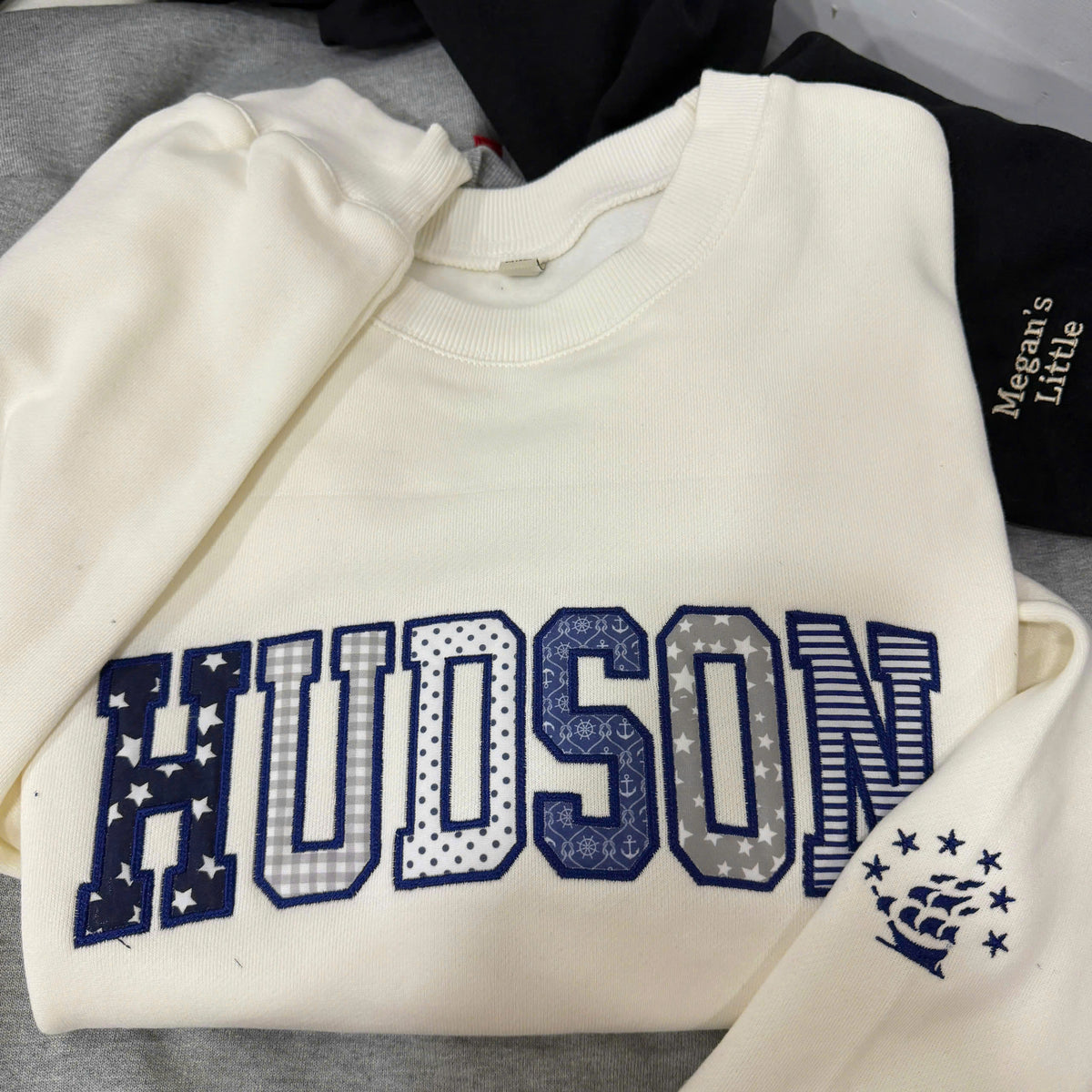 Custom Embroidered Hudson, personalized sleeve, only for you