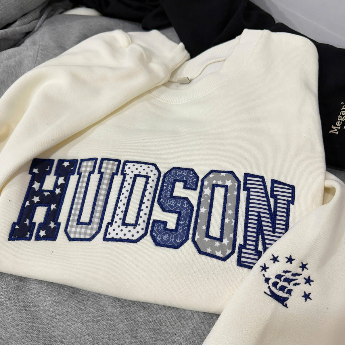 Custom Embroidered Hudson, personalized sleeve, only for you