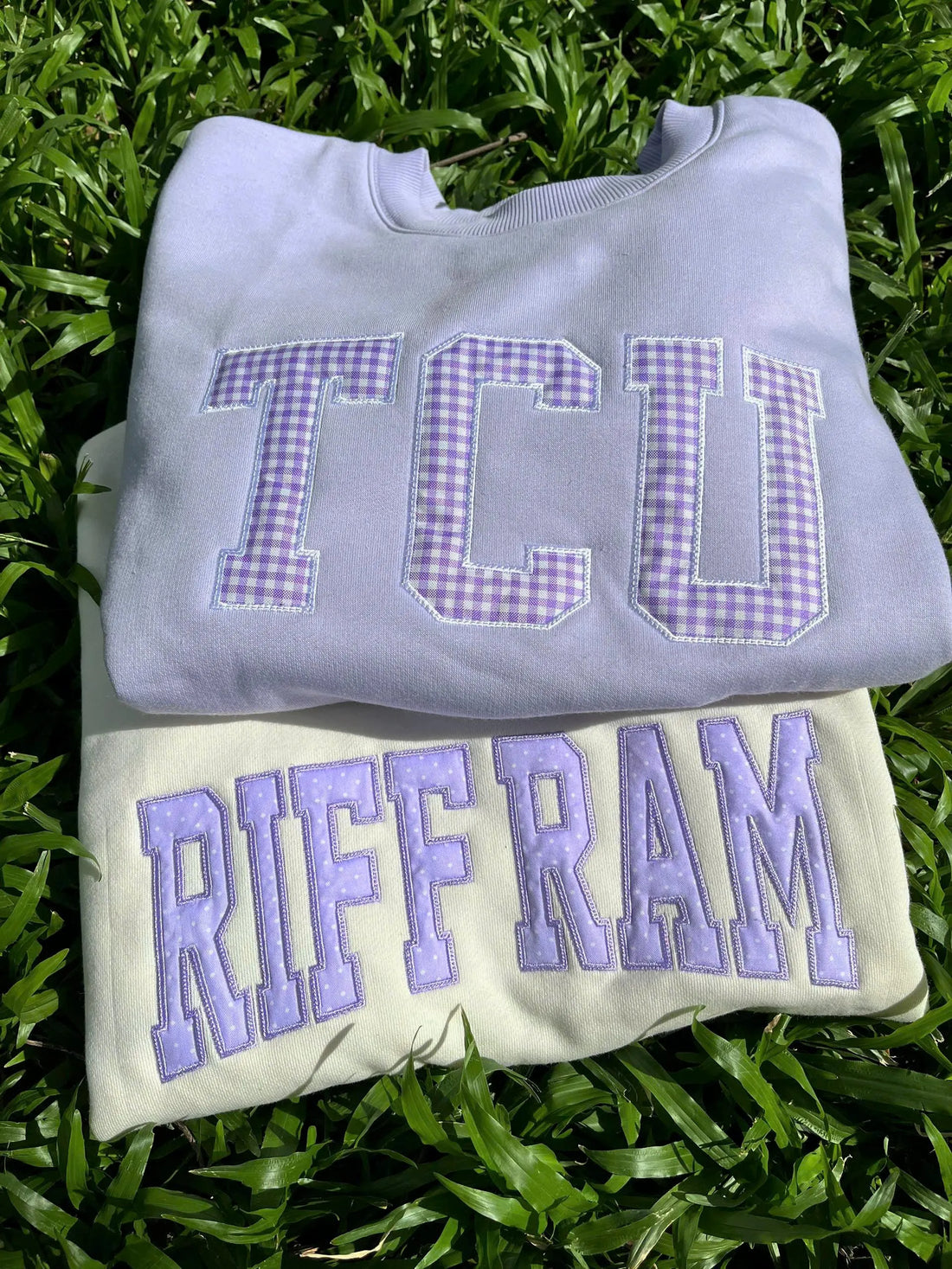 Custom School Spirit Sweatshirt, Personalized College Crewneck, Embroidered Varsity Student Gift, Pastel Applique Pullover