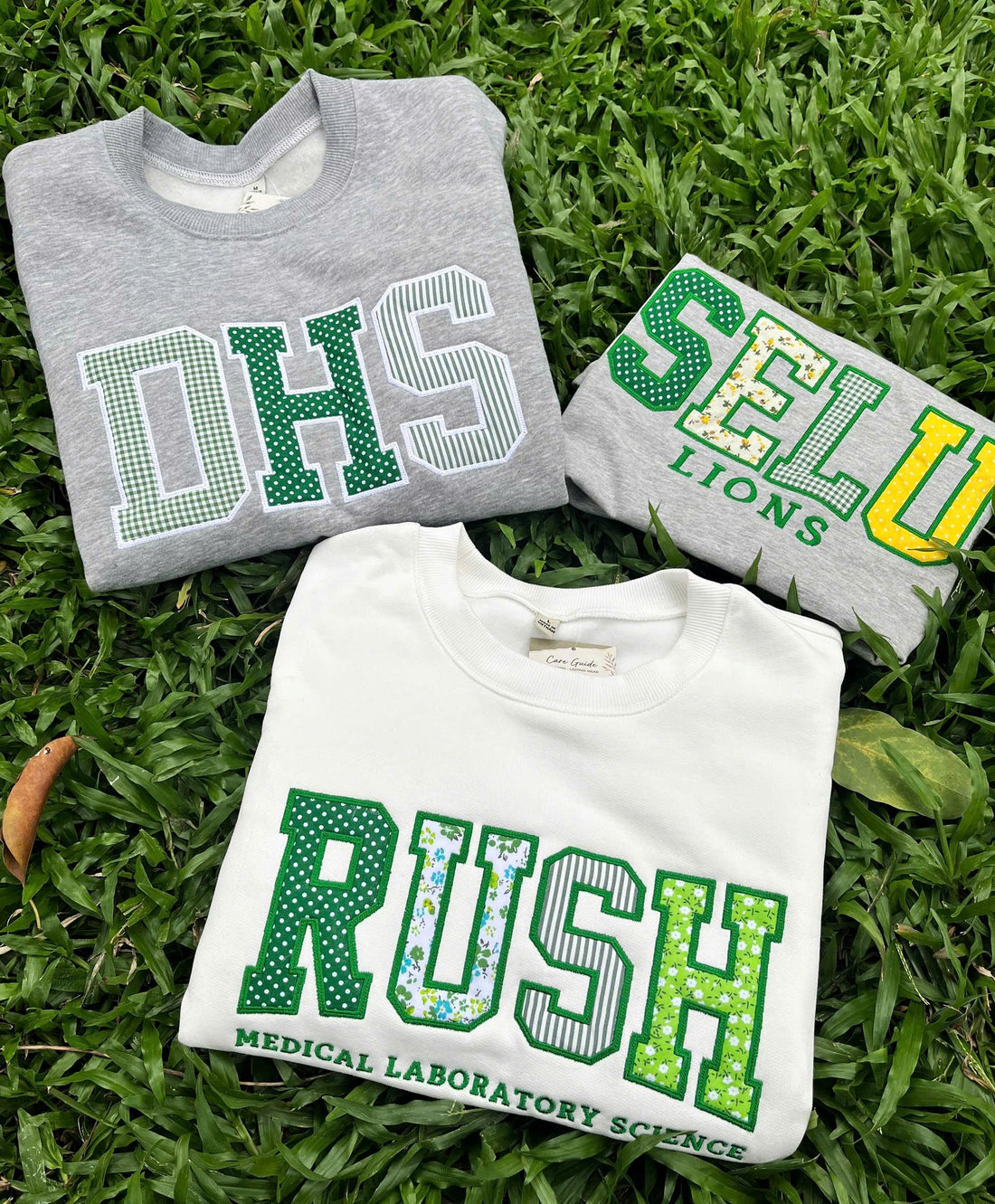 Custom Embroidered College T-Shirt for Student Clubs, Personalized Major Shirt, Patchwork Applique Department Tee Gift