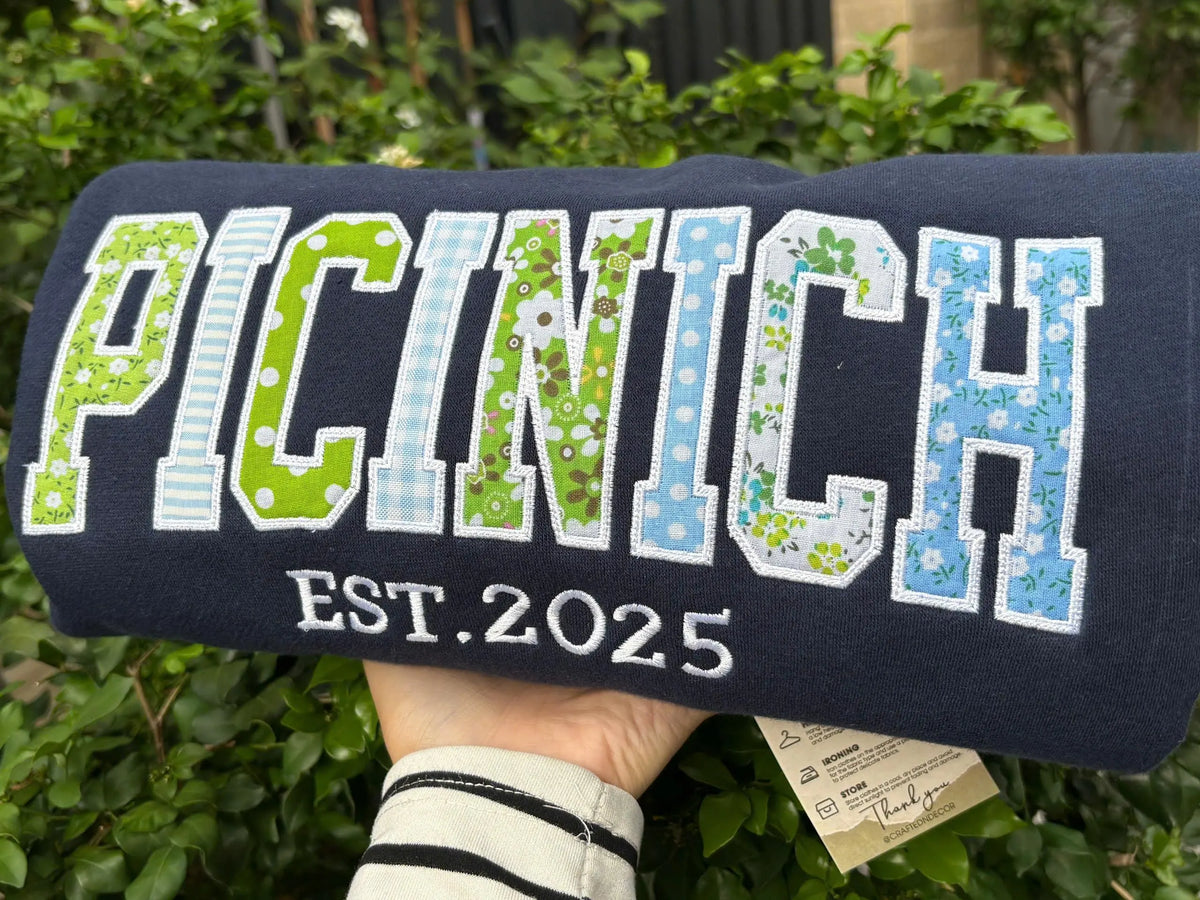 Custom Last Name Sweatshirt, Matching Family Crewneck, Patchwork Applique Established Year Sweater, Reunion Gift