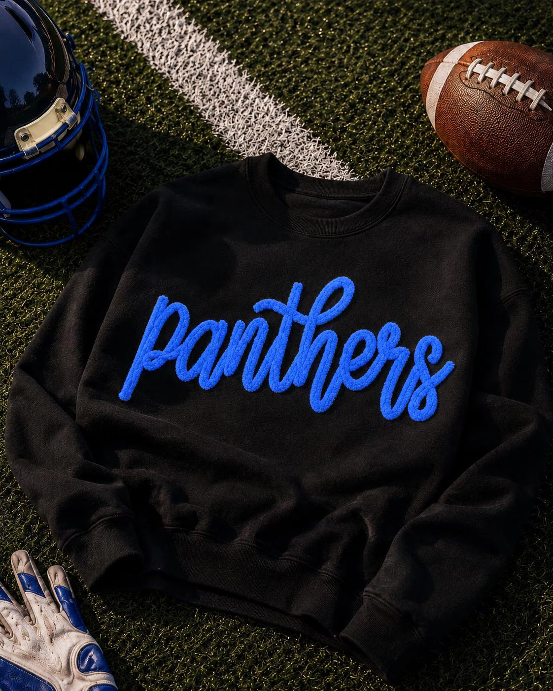 Custom Chenille Sweatshirt, Personalized Football Team Name Sweater, Sports Team Embroidered Crewneck, Game Day Gift