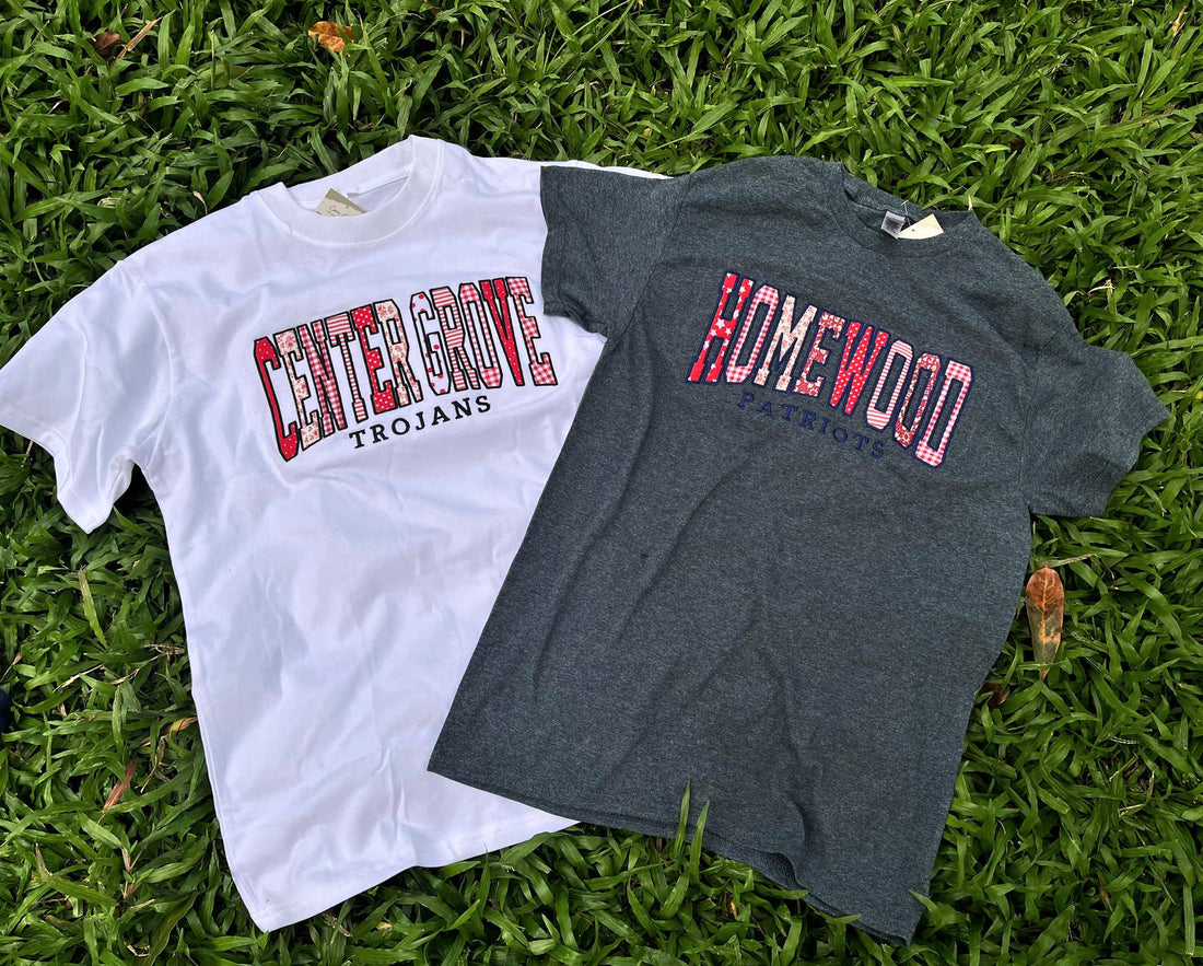 Custom Embroidered School Spirit Sweatshirt, Personalized Varsity Applique Crewneck, College Student Gift, Custom Team Name