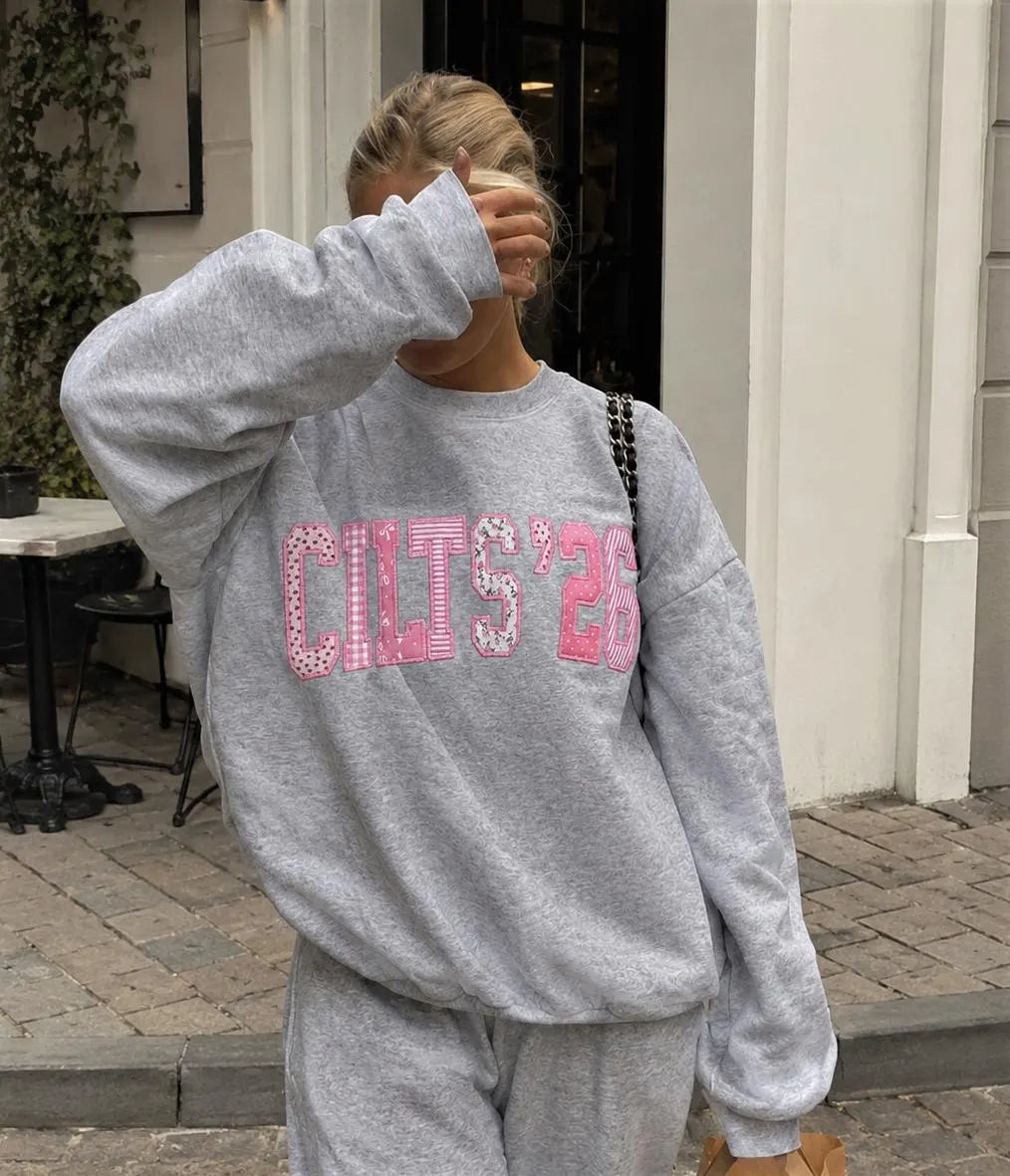 Custom Patchwork Class Year Sweatshirt, Personalized Applique Embroidered Crewneck, Varsity Letter Group Pullover Gift