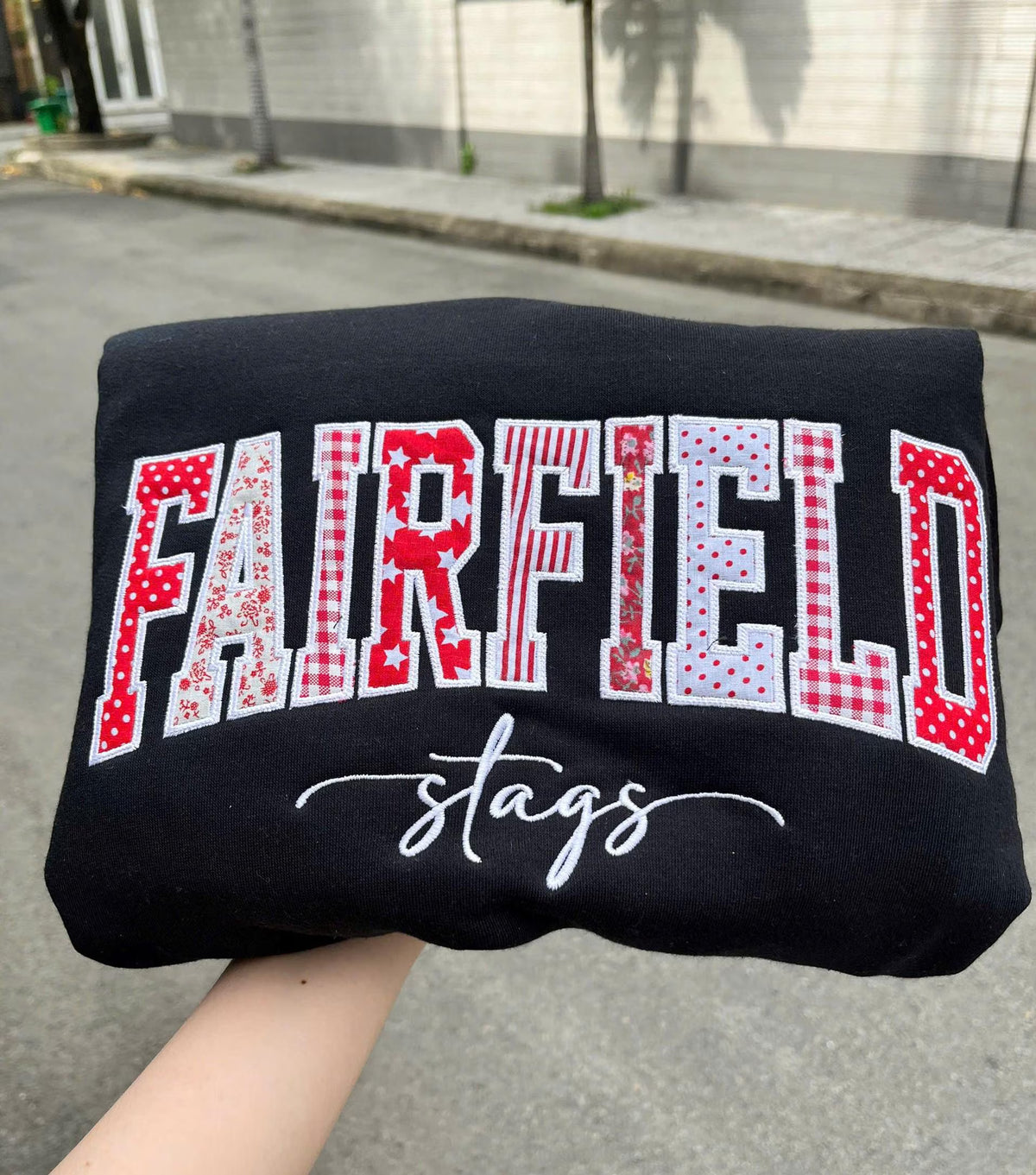 Personalized School Spirit Sweatshirt, Custom Varsity Applique Crewneck, Team Name Embroidered Pullover, Game Day Gift Merch