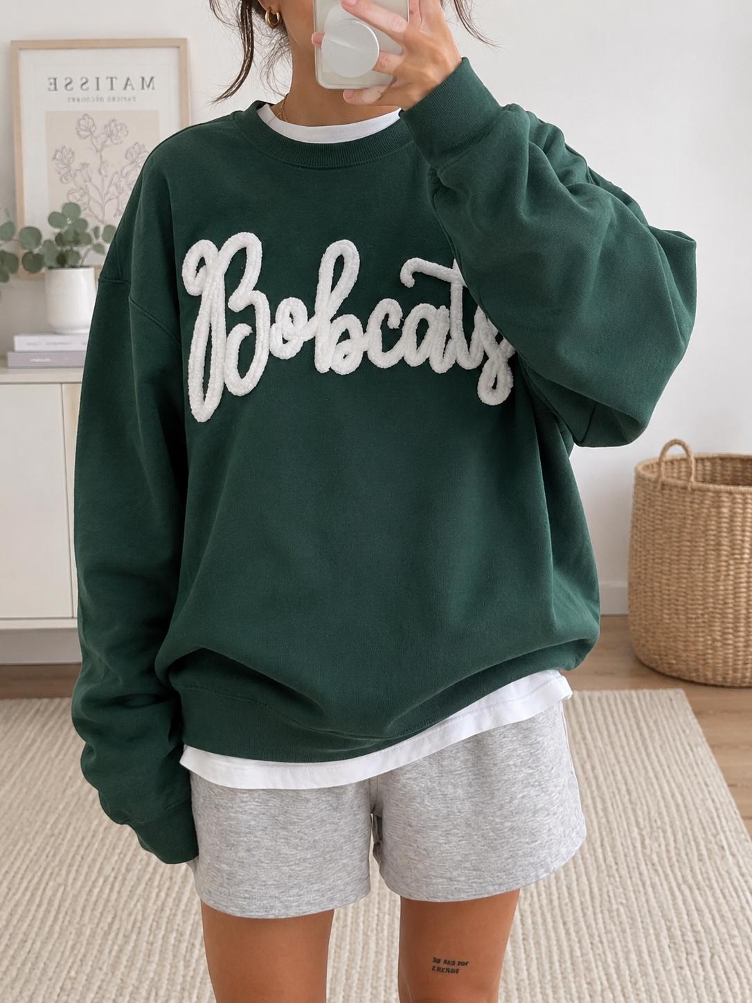 Custom Chenille Team Sweatshirt, Personalized Football Name Crewneck, Game Day Pullover, Sports Mom Gift