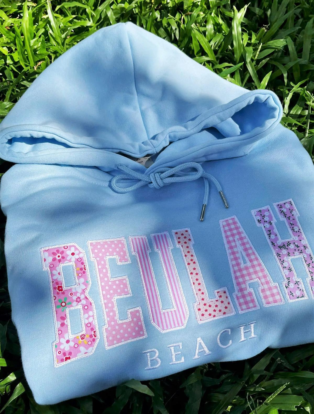 Custom Beach Trip Hoodie, Personalized Place Name Sweatshirt, Patchwork Applique Vacation Pullover, Lake Weekend Group Gift
