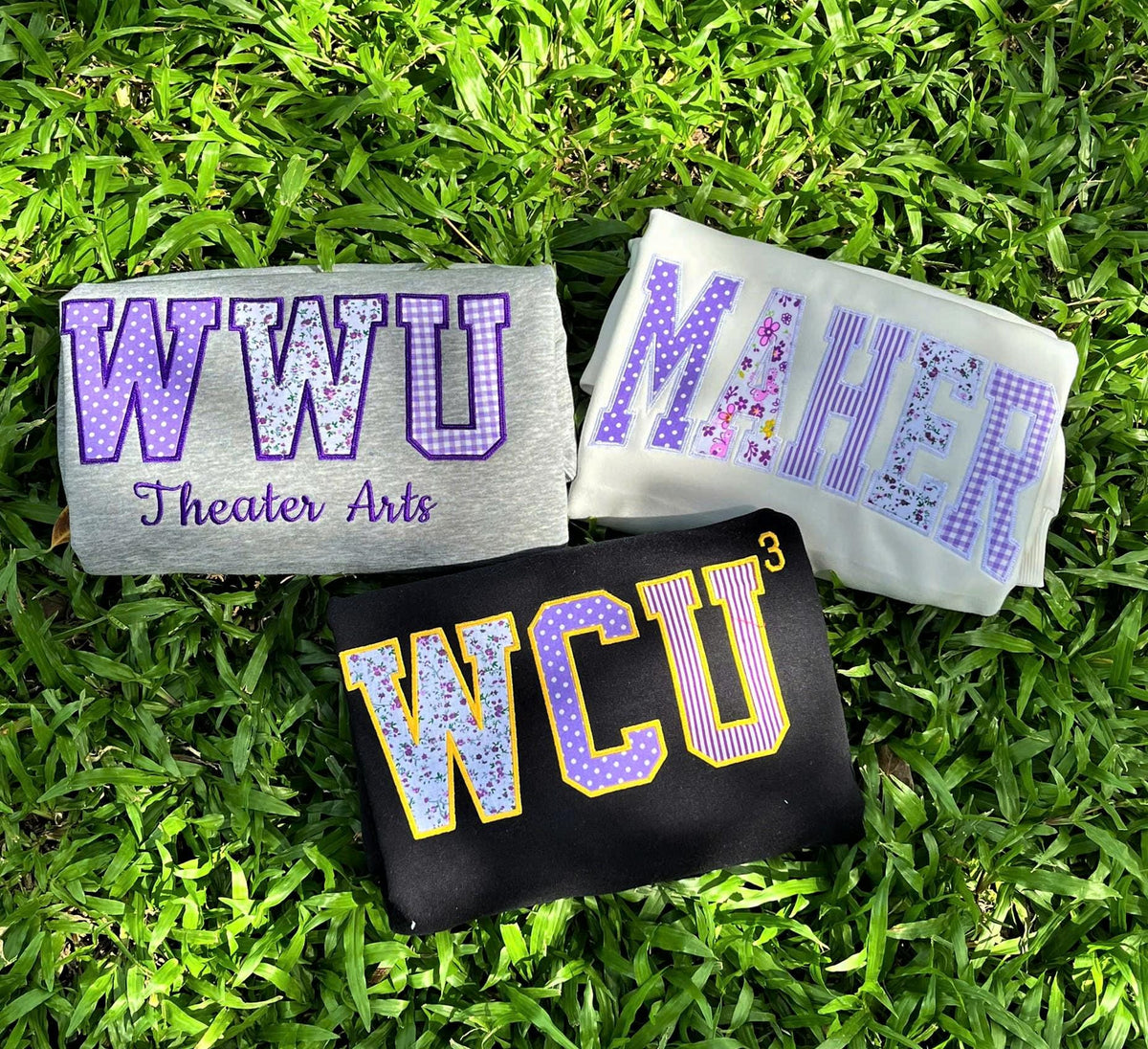 Personalized School Spirit Sweatshirt, Custom Varsity Applique Crewneck, Team Name Embroidered Pullover, Game Day Gift Merch