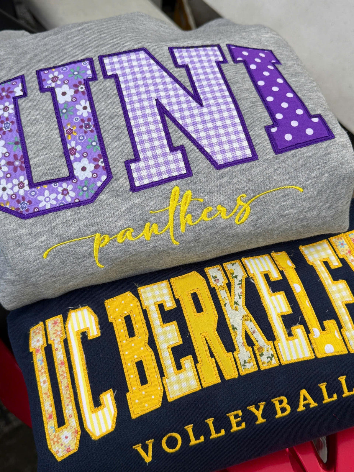 Embroidered Patchwork Applique Shirt, Custom Varsity Letter Sweatshirt or T Shirt, Personalized School Team Name, Teacher Student Gift