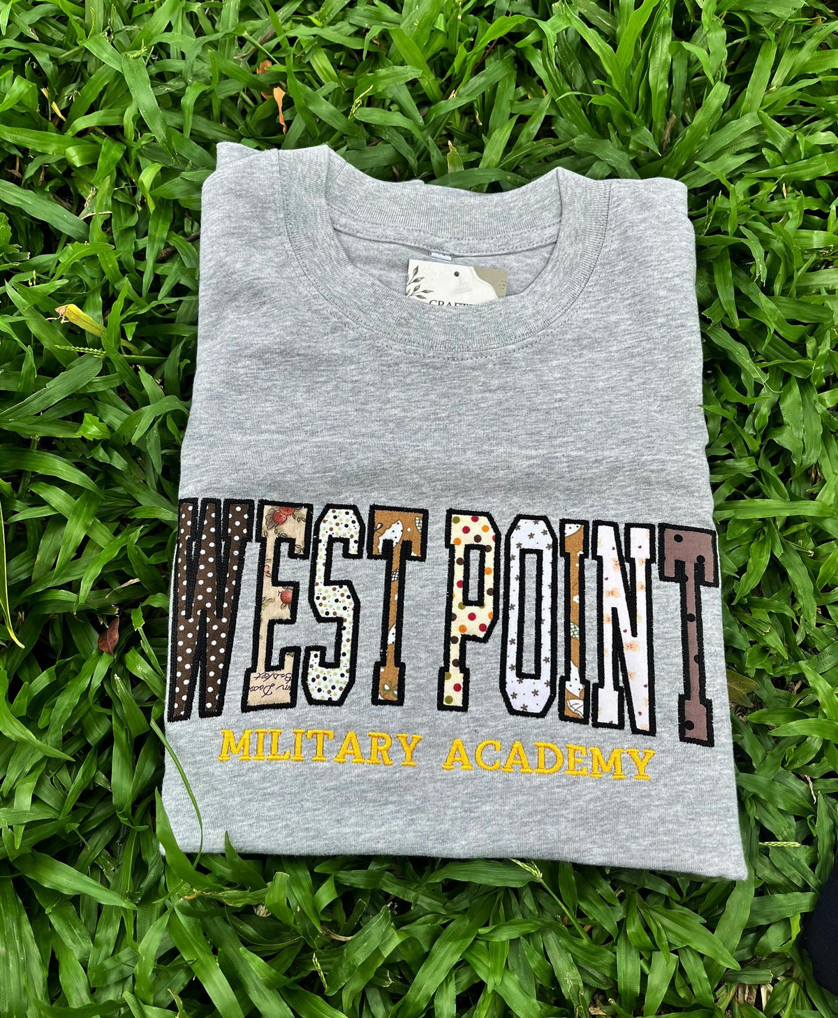 Embroidered Patchwork Applique T Shirt, Custom Team Name Varsity Tee, Personalized School Spirit Sports Club Shirt, Student Group Gift