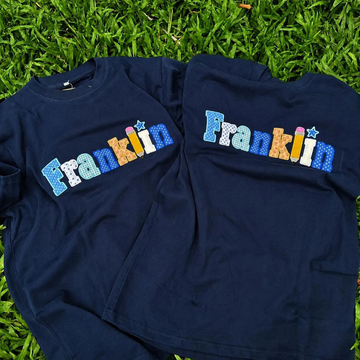 Embroidered Teacher Shirt, Custom Patchwork Applique Name Tee, Back To School T Shirt, Personalized Classroom Teacher Gift