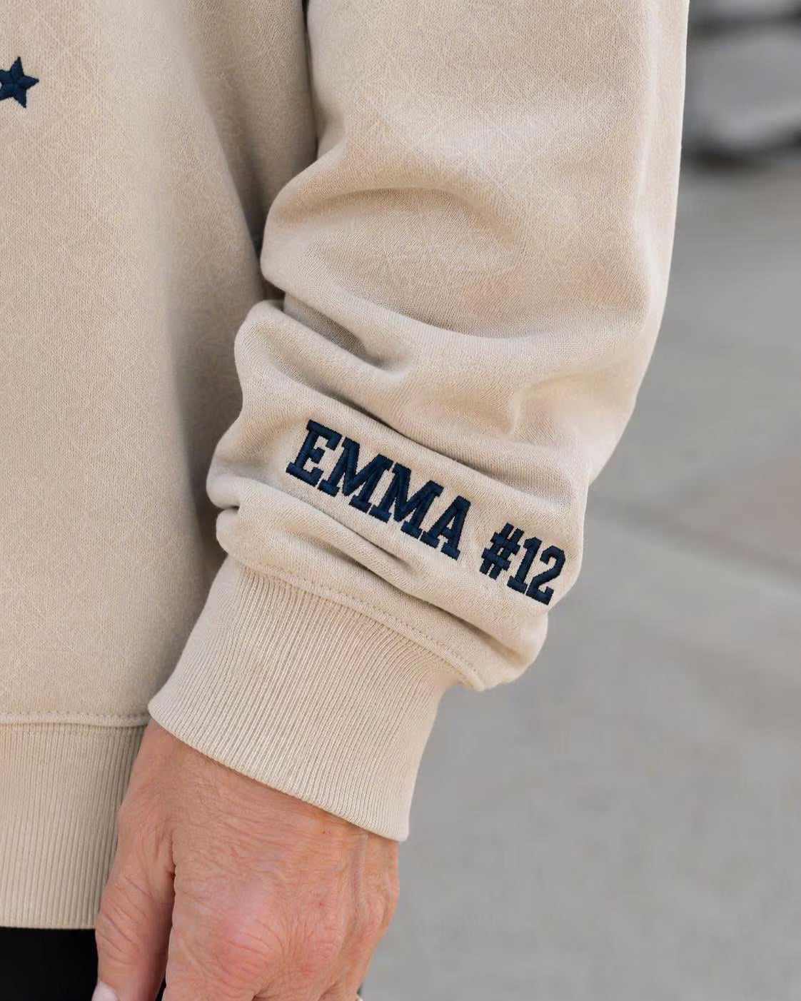Personalized Dance Mom Gingham Applique Sweatshirt, Custom Competition Day Crewneck, Sleeve Name Pullover Gift
