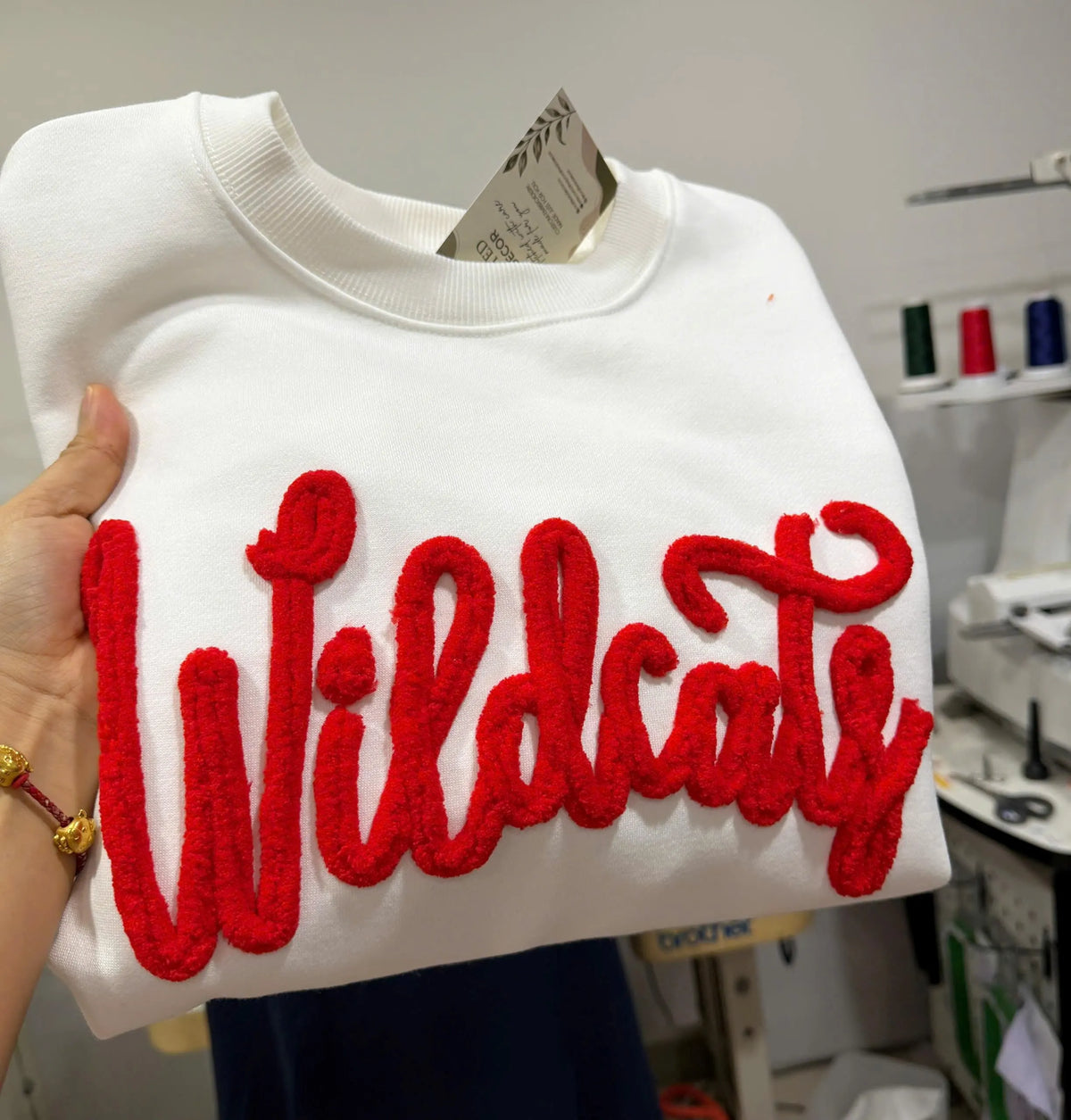 Personalized Chenille Team Sweatshirt, Custom Mascot Crewneck, Sports Mom Pullover, Cheer Mom Game Day Gift