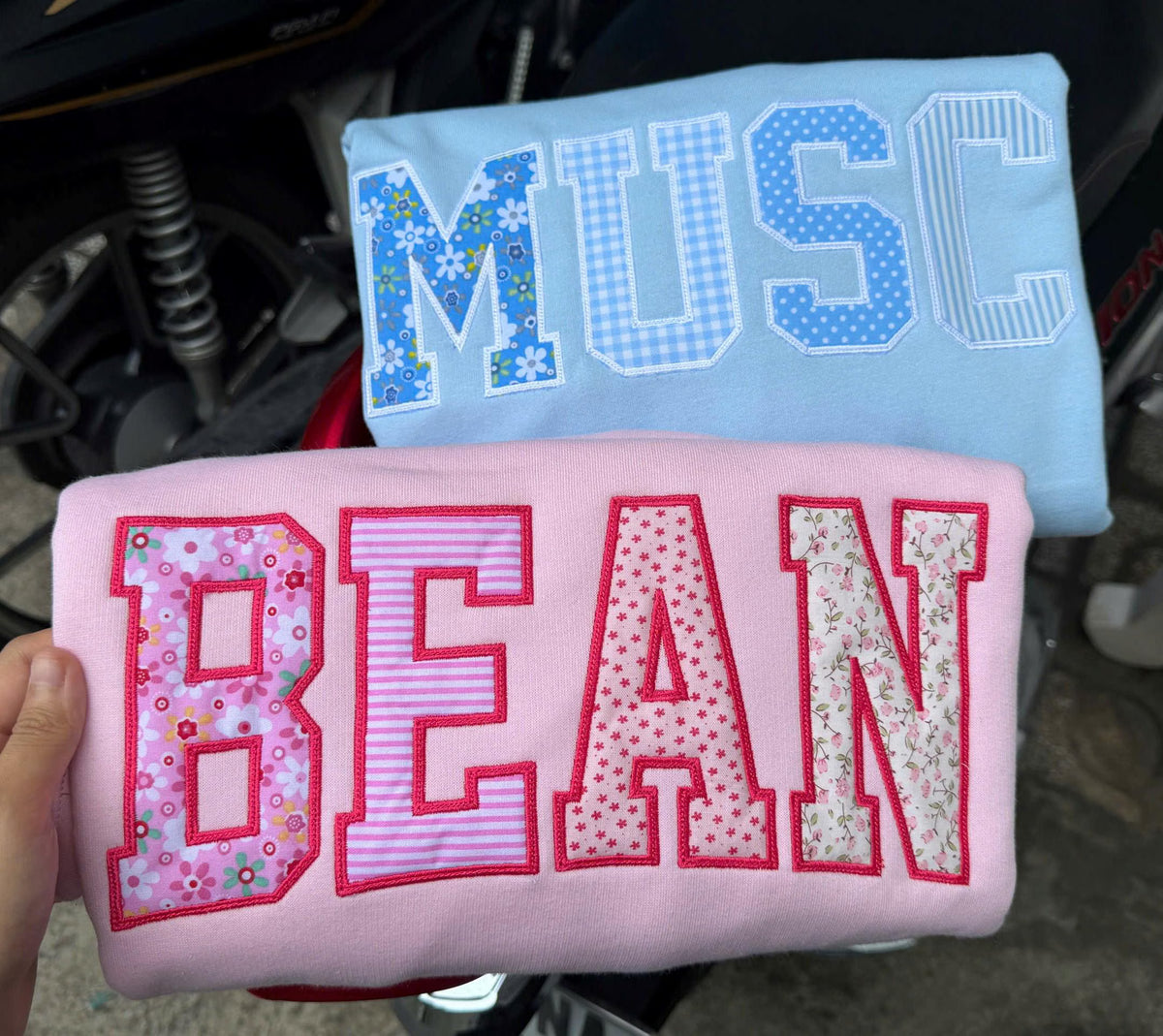 Patchwork Name Sweatshirt, Custom Word Crewneck, Personalized City State Applique Sweater, Boutique Gift for Her