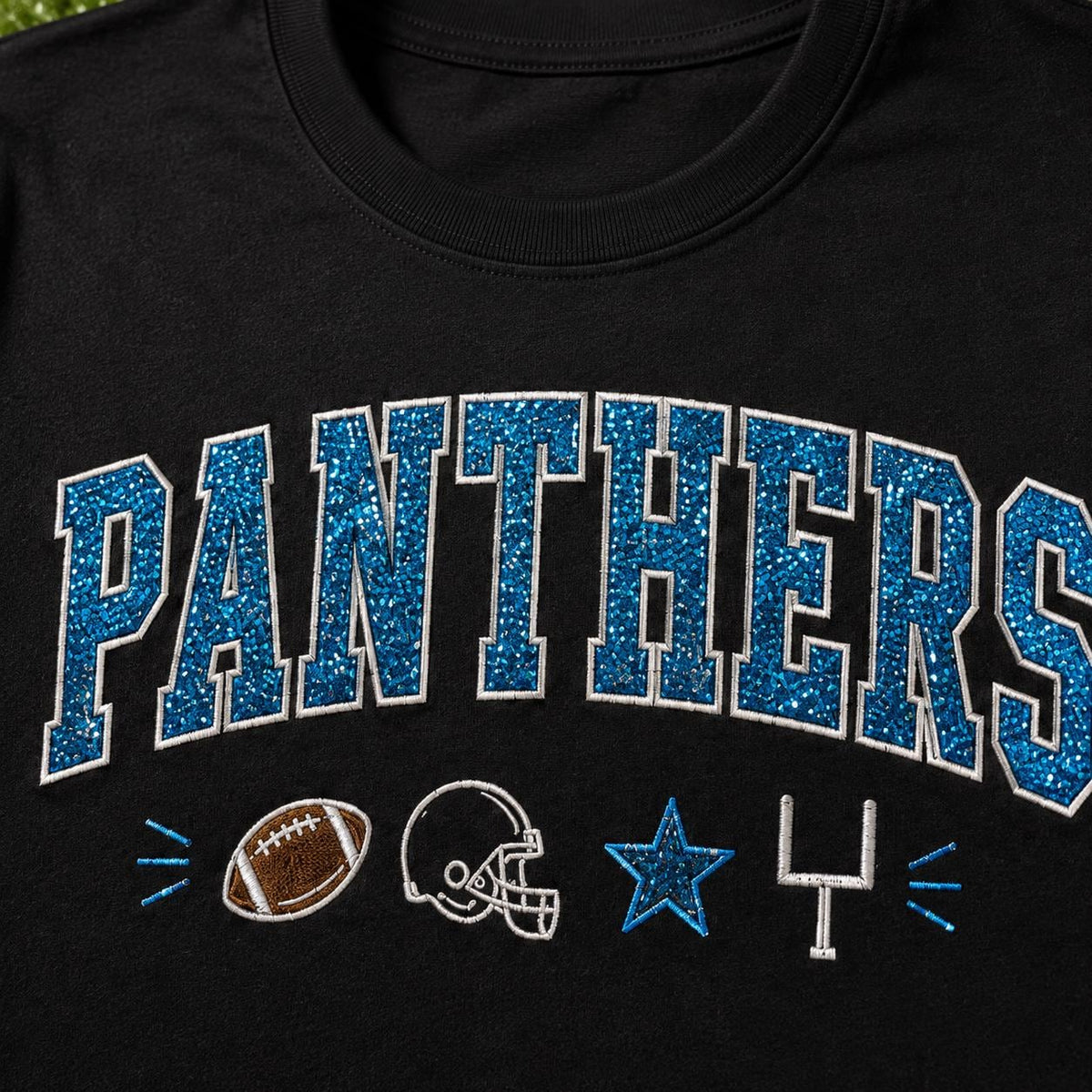 Glitter Applique Football Sweatshirt, Custom School Color Game Day Crewneck, Personalized Mascot Pullover, Tailgate Gift