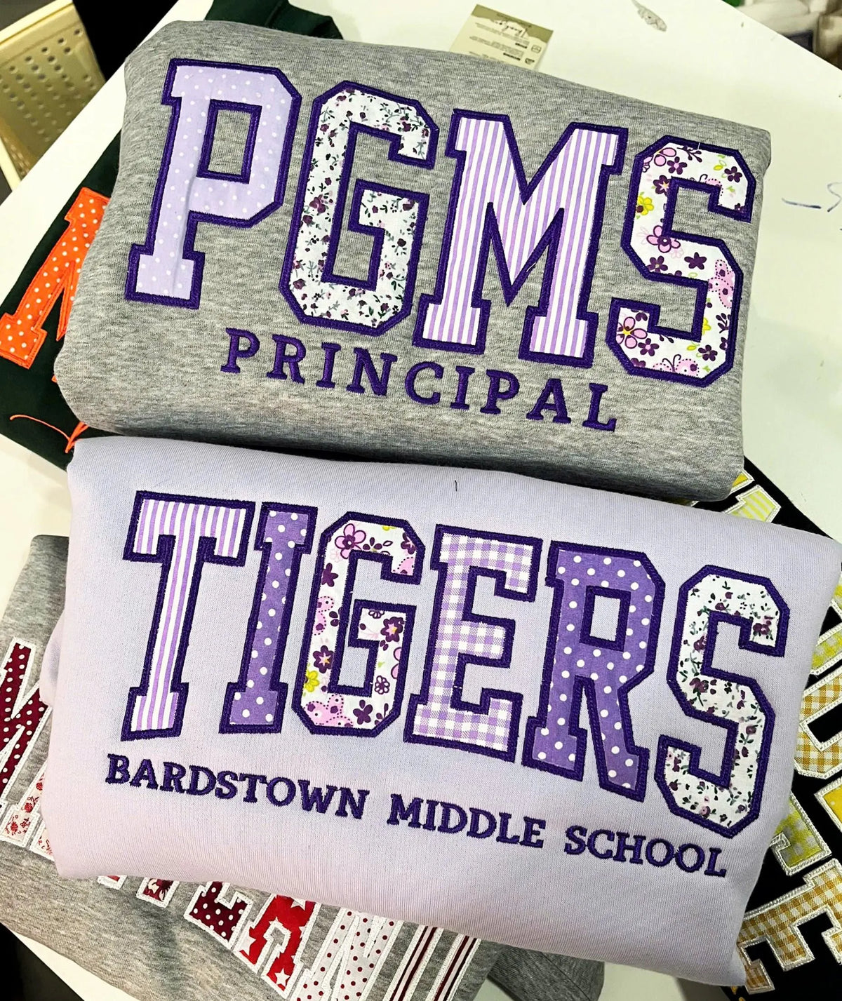 Custom Embroidered School Spirit Sweatshirt, Varsity Crewneck Shirt, Department Team Pullover, Graduation Student Gift