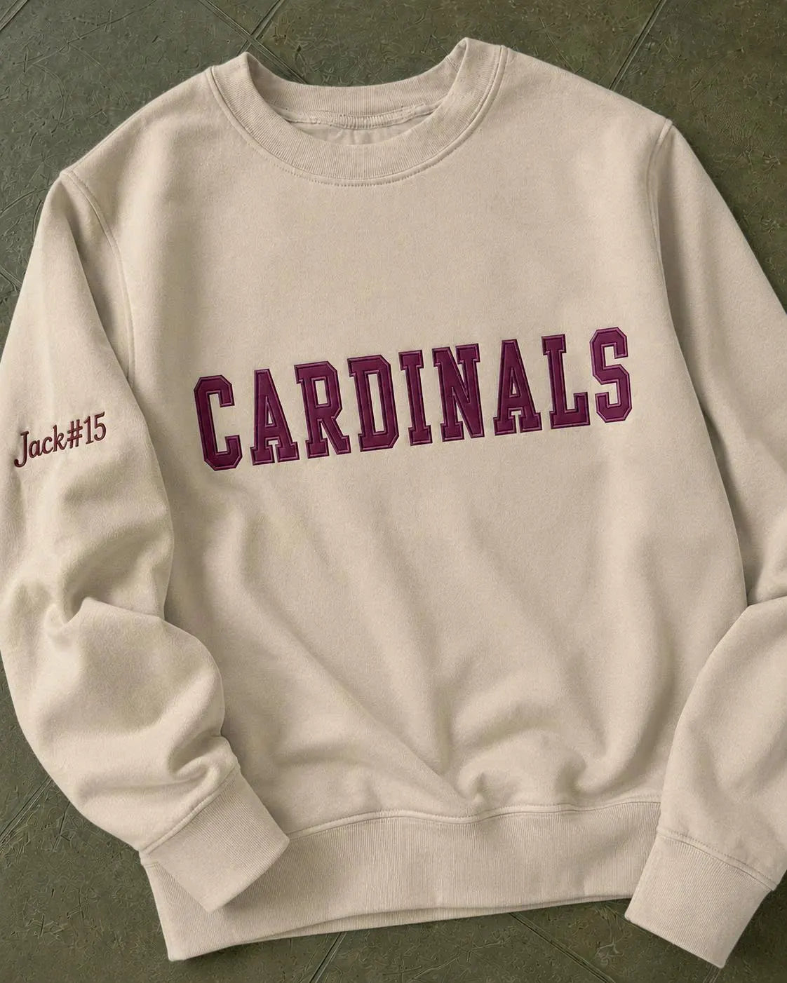 Personalized Game Day Crewneck, Custom Team Name Applique Sweatshirt, Sleeve Number Embroidered Pullover, Sports Mom Gift