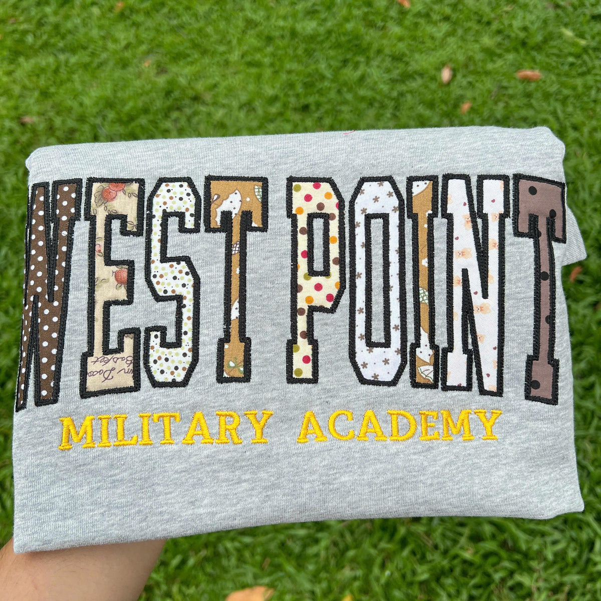 Embroidered Patchwork Applique T Shirt, Custom Team Name Varsity Tee, Personalized School Spirit Sports Club Shirt, Student Group Gift