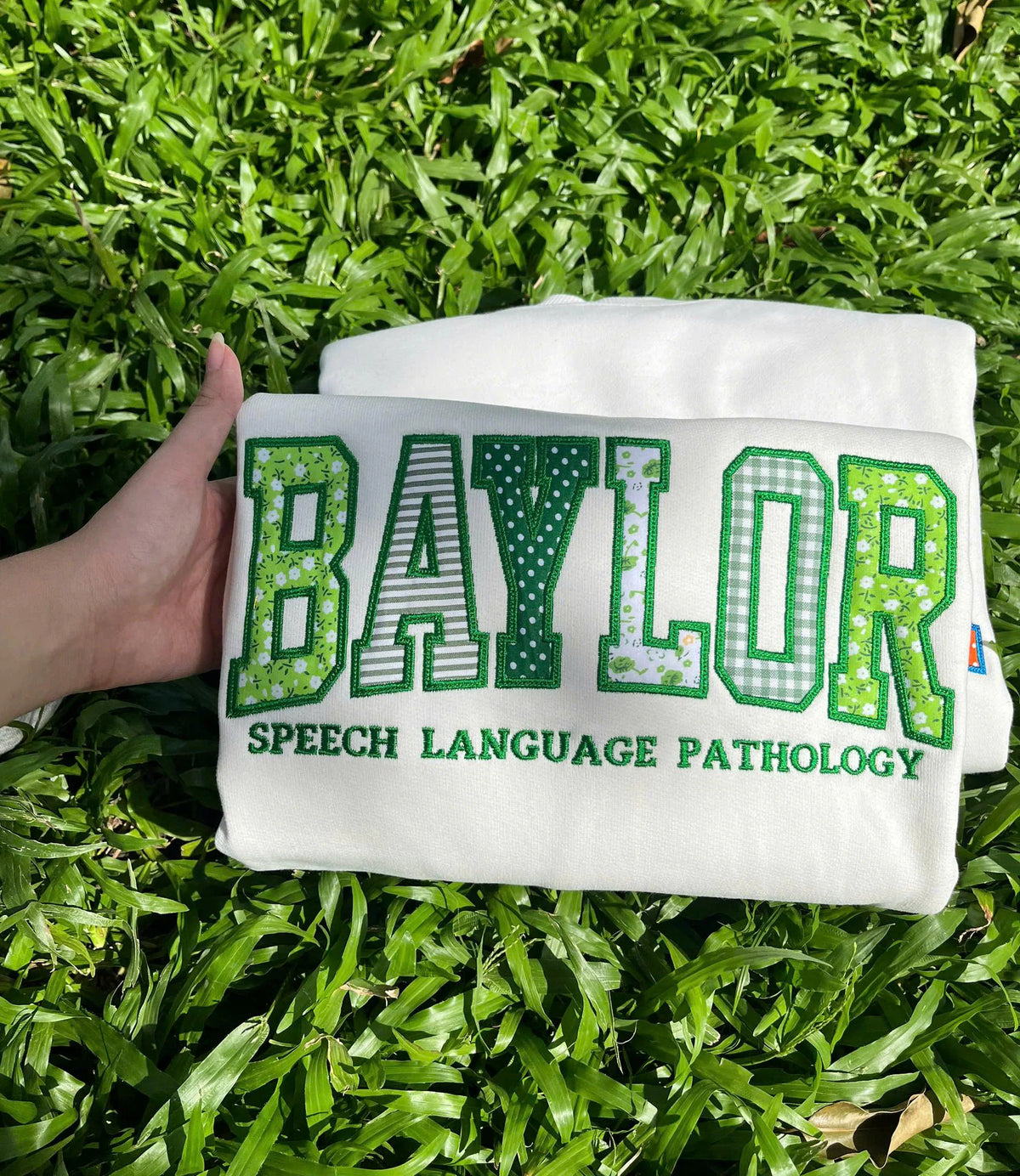 Custom Embroidered School Spirit Sweatshirt, Personalized Varsity Applique Crewneck, Custom Team or Teacher Name Gift