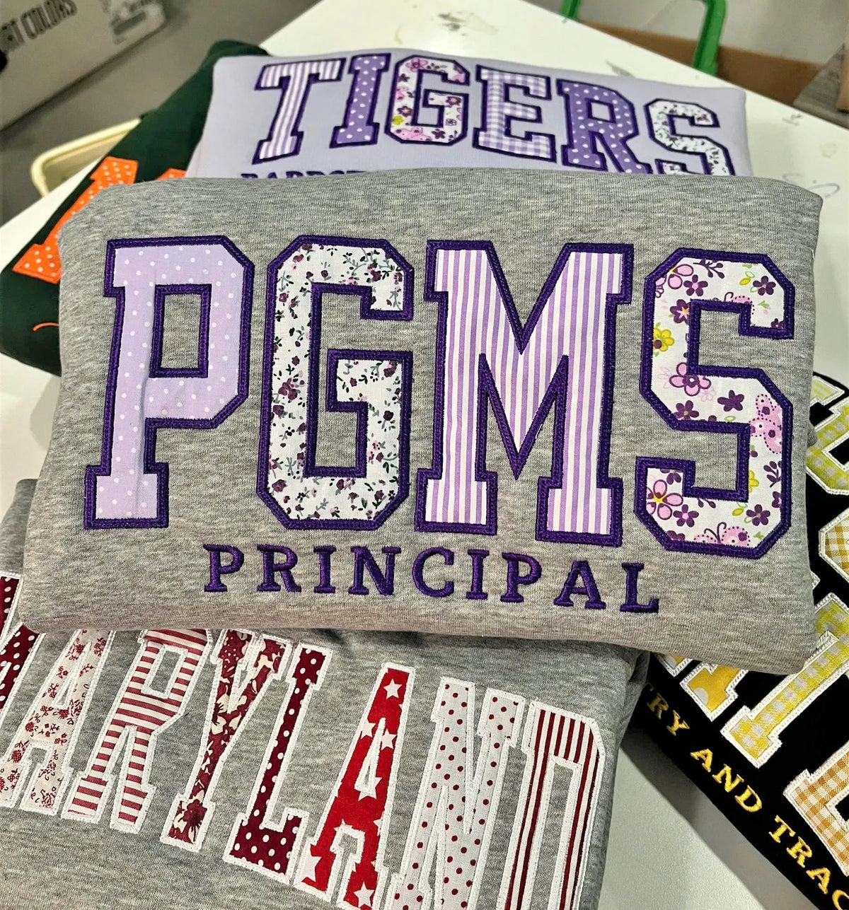 Custom Embroidered School Spirit Sweatshirt, Varsity Crewneck Shirt, Department Team Pullover, Graduation Student Gift