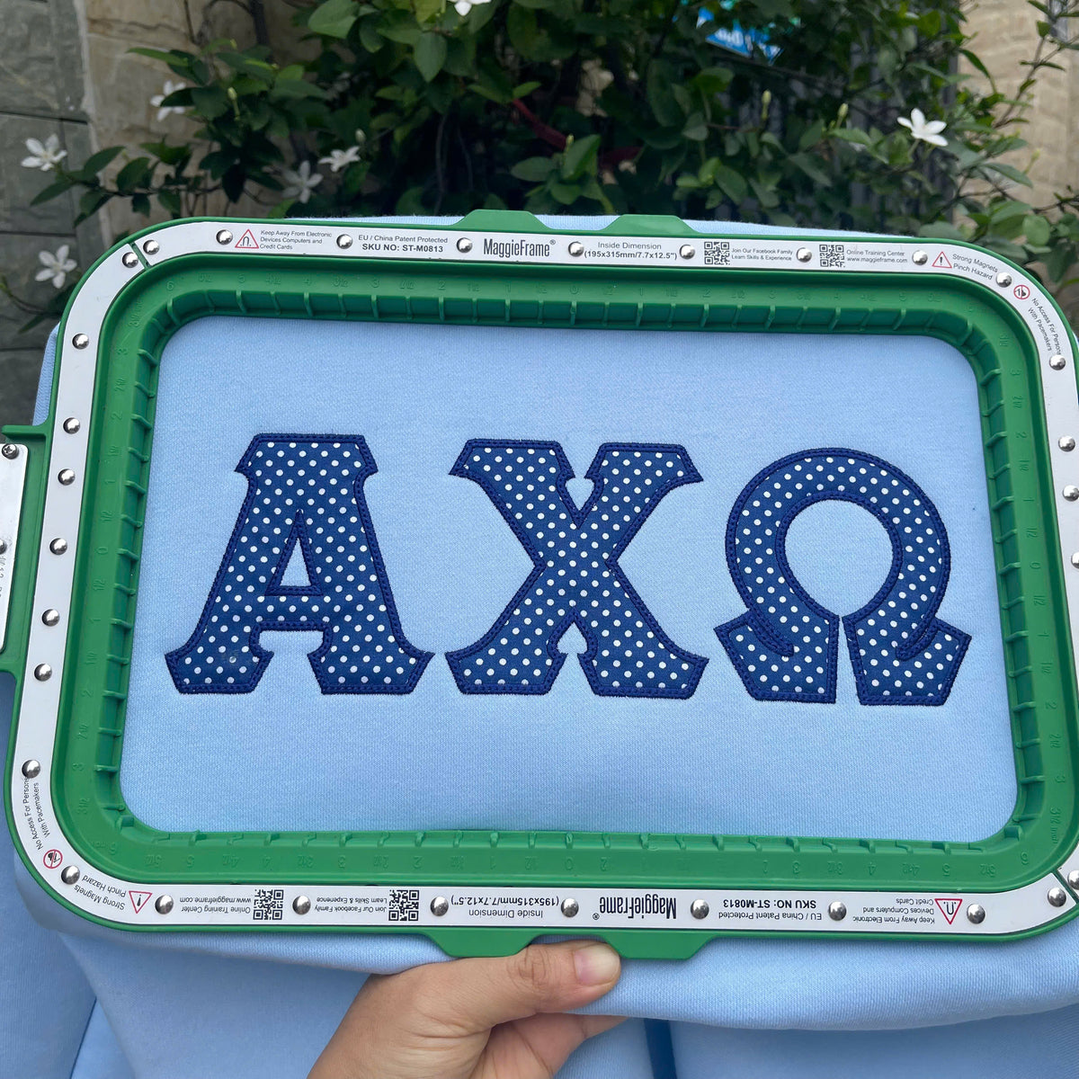 Alpha Chi Omega Stitched Letter Shirt – AXΩ Polka Dot Appliqué Tee, Sweatshirt or Hoodie