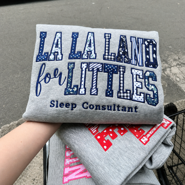 Embroidered Patchwork Applique Sweatshirt, Custom Place Name Crewneck, Personalized Camp Trip Sweater, Group Retreat Staff Gift