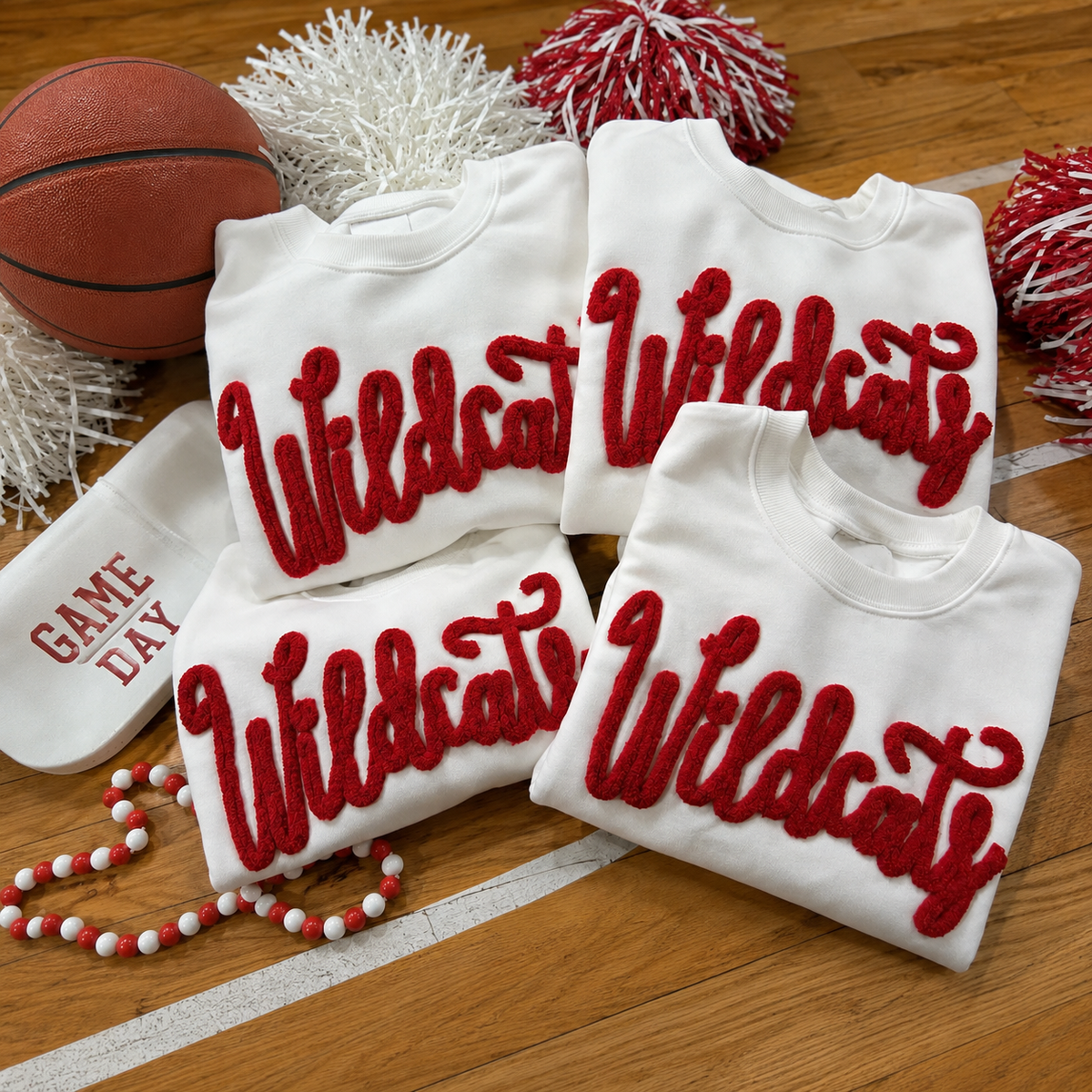 Personalized Chenille Team Sweatshirt, Custom Mascot Crewneck, Sports Mom Pullover, Cheer Mom Game Day Gift