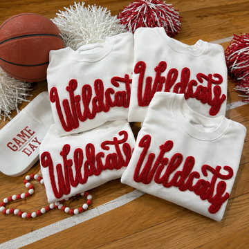 Personalized Chenille Team Sweatshirt, Custom Mascot Crewneck, Sports Mom Pullover, Cheer Mom Game Day Gift