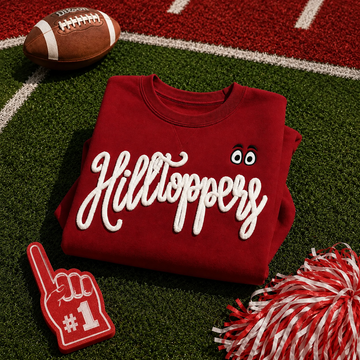 Varsity Script Sweatshirt, Custom Chenille Crewneck, Personalized Team Color Word Pullover, Matching Spirit Gift