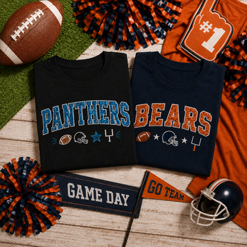 Glitter Applique Football Sweatshirt, Custom School Color Game Day Crewneck, Personalized Mascot Pullover, Tailgate Gift