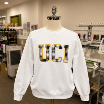 Custom Collegiate Sweatshirt, Personalized Varsity Applique Crewneck, Embroidered Preppy Campus Style, College Inspired Gift for Women