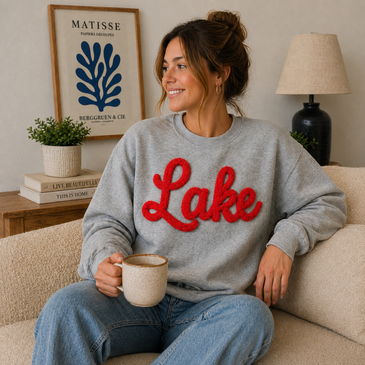 Personalized Chenille Embroidered Love Sweatshirt,Custom Script Name Crewneck, Romantic Gift Shirt, Valentine Outfit,Cozy Aesthetic Pullover