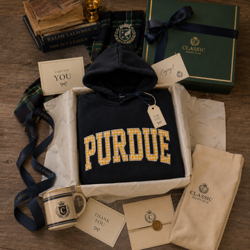 Custom Boutique Hoodie, Personalized Embroidered Varsity Sweatshirt, Gingham Campus Fashion Top, Cozy Outfit Merch Gift Style Pullover Fit