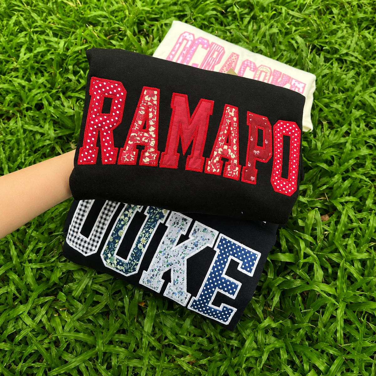 Custom School Spirit Sweatshirt, Personalized Varsity Applique Crewneck, Team Name Embroidered Pullover, Game Day Shirt Merch Gift