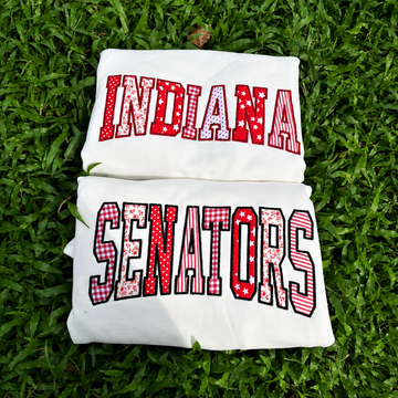 Personalized School Spirit Sweatshirt, Custom Varsity Applique Crewneck, Team Name Embroidered Pullover, Game Day Gift Merch
