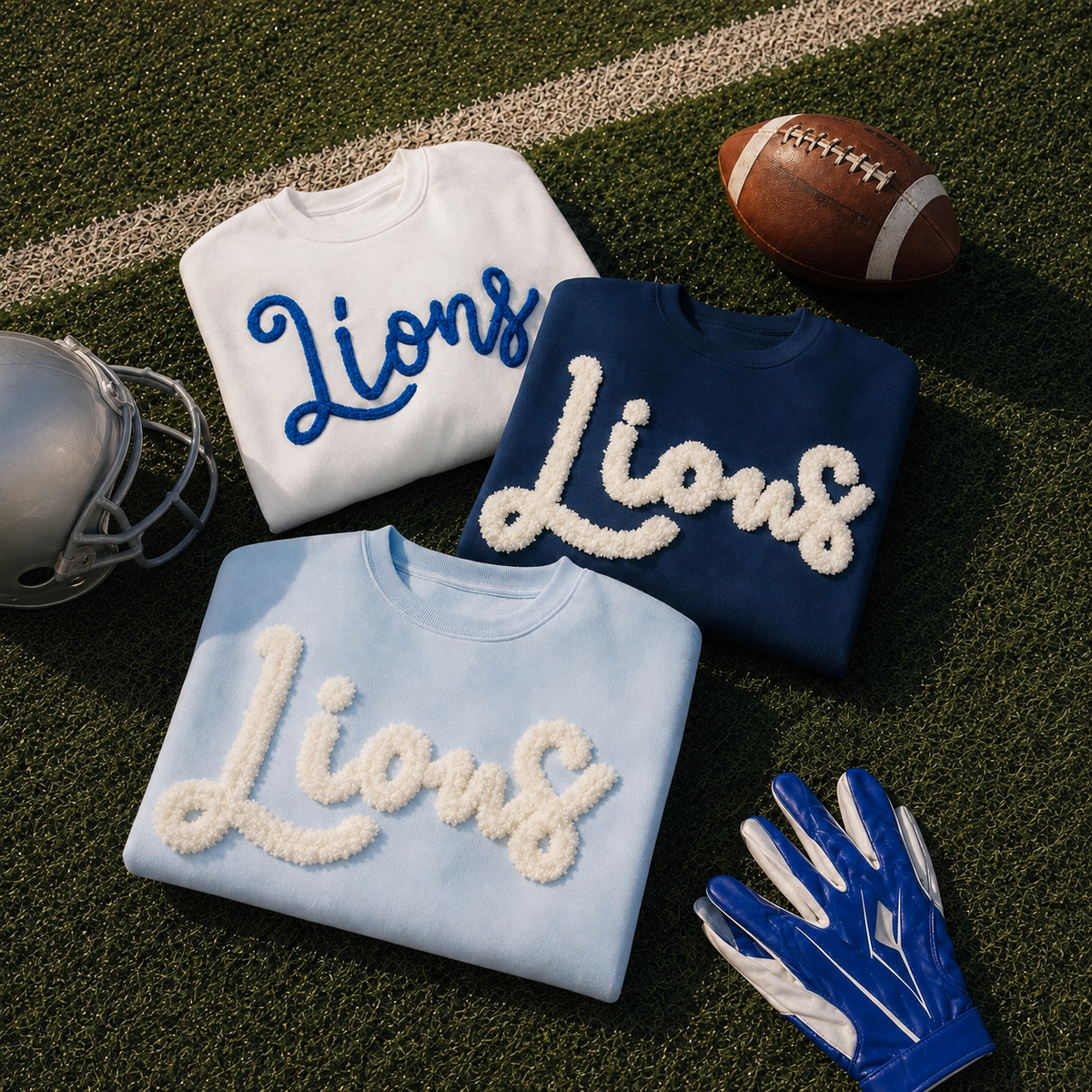 Mascot Script Chenille Sweatshirt, Custom Team Color Crewneck, Personalized Stadium Spirit Pullover, Game Day Gift