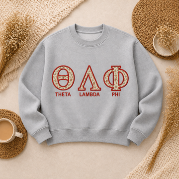 Custom Greek Letter Sweatshirt, Floral Applique Sorority Crewneck, Personalized Embroidered Greek Life Gift for Her, Name Gift Apparel