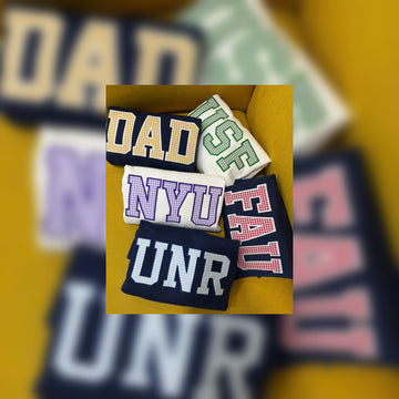 Checkered Letter Sweatshirt, Custom Gingham Block Letter Crewneck, Personalized Acronym Pullover, Senior Graduation Gift