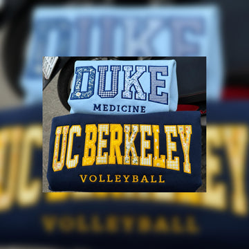 Custom College Major Sweatshirt, Personalized Patchwork Applique Crewneck, Varsity Embroidered Student Pullover, Graduation Gift