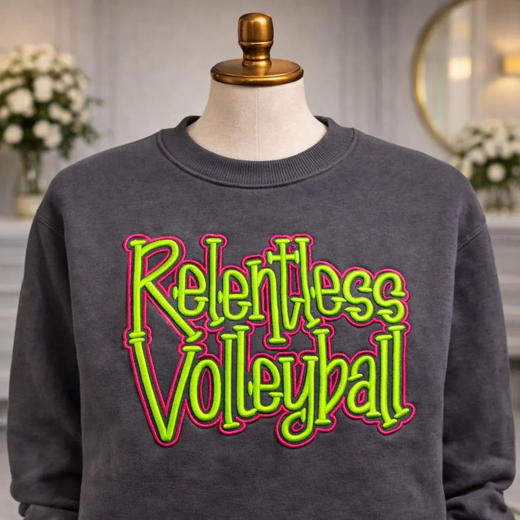 Volleyball Embroidered Sweatshirt, Custom Team Crewneck, Relentless Volleyball Shirt, Sport Team Apparel, Personalized Volleyball Gift