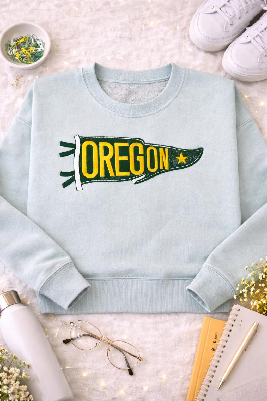 Custom Pennant Sweatshirt, Personalized Name Crewneck, Vintage Flag Embroidered Shirt, Custom Team Name Apparel, Retro College Merch