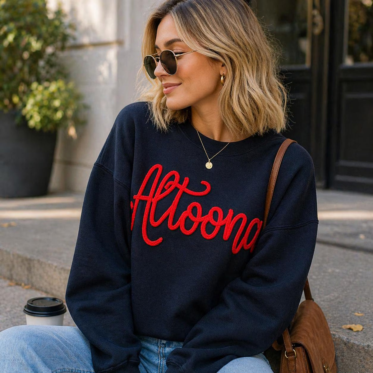 Personalized Chenille Embroidered Mama Sweatshirt, Yarn Script Crewneck, Cozy Mom Gift, Minimalist Mama Shirt, Custom Name Option