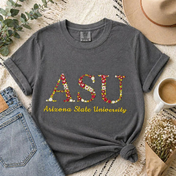 Custom Floral Embroidered Sweatshirt, Personalized Initial Letter Crewneck, College University Style, Aesthetic Flower Name Gift Idea