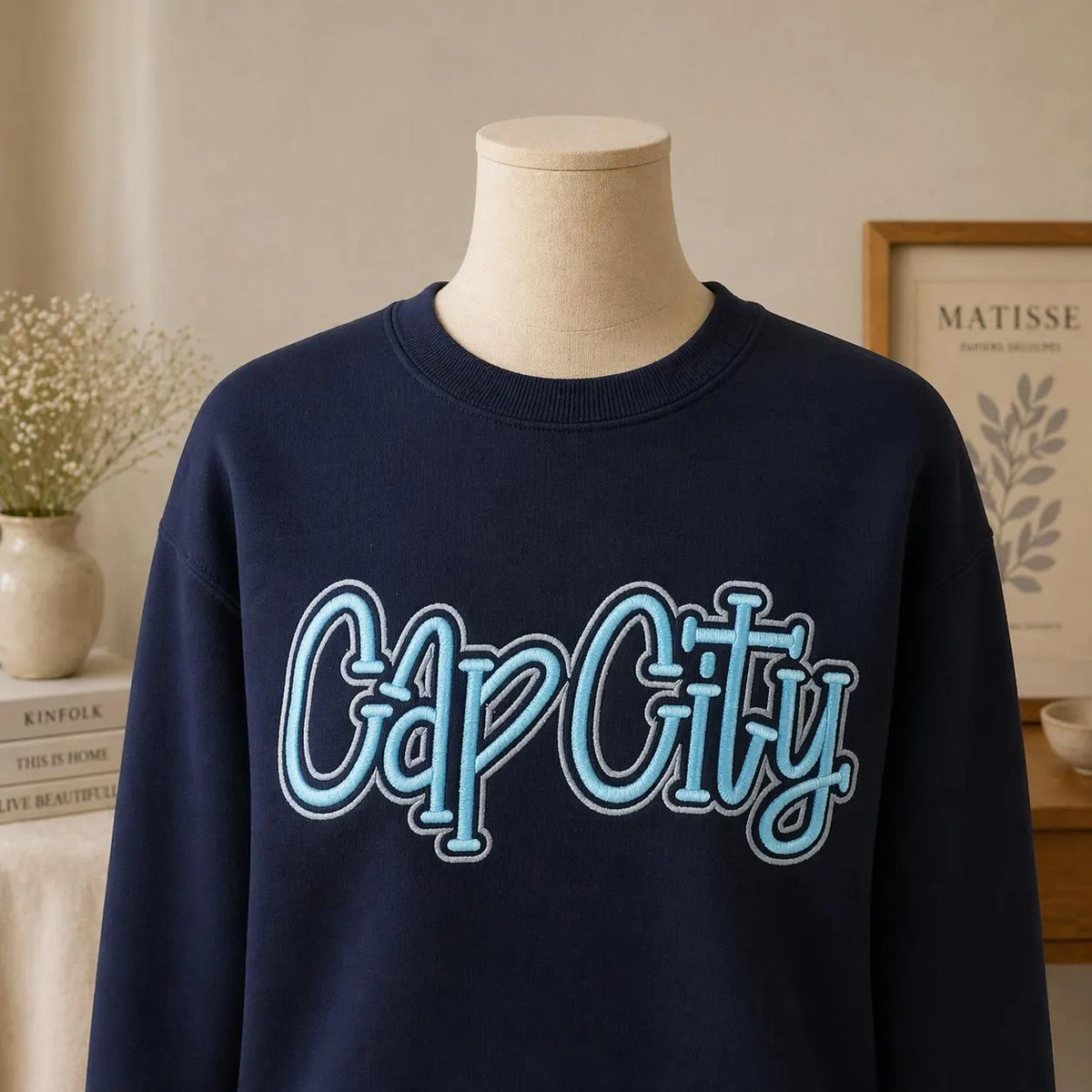 Personalized 3D Puff Embroidered Sweatshirt, Script Letter Crewneck, City Style Pullover, Custom Name Shirt, Trendy Merch Outfit