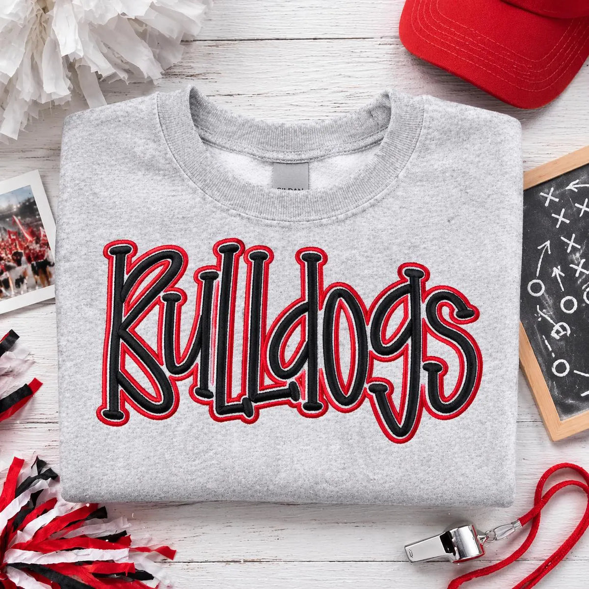 Custom Team Name Embroidered Sweatshirt, Script Chenille Crewneck, Sport Team Apparel, Personalized School Merch, Custom Mascot Shirt