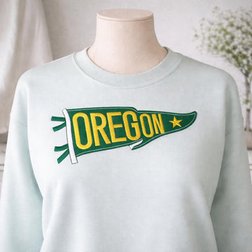 Custom Pennant Sweatshirt, Personalized Name Crewneck, Vintage Flag Embroidered Shirt, Custom Team Name Apparel, Retro College Merch