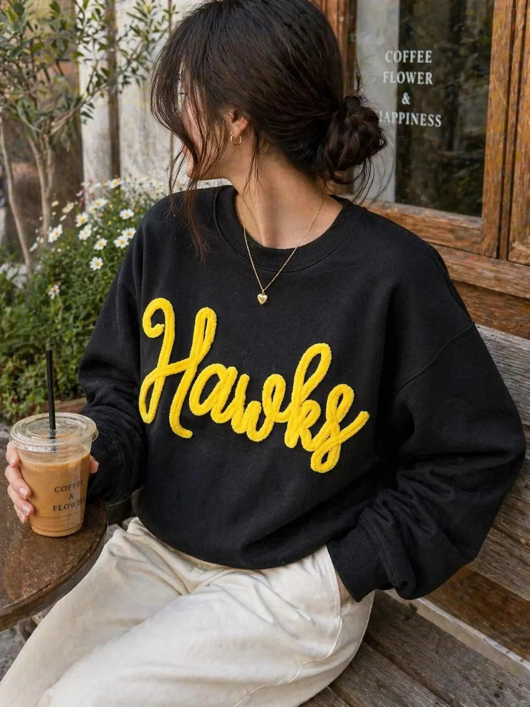 Custom Chenille Embroidered Sweatshirt, Personalized Script Name Crewneck, College University Merch Style, Bold Cozy Gift Idea Clothing