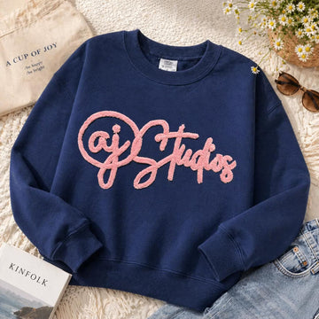 Custom Chenille Embroidered Sweatshirt, Script Name Crewneck, Greek Style Shirt, Personalized Sorority Sweatshirt,Cozy Trendy Merch Pullover